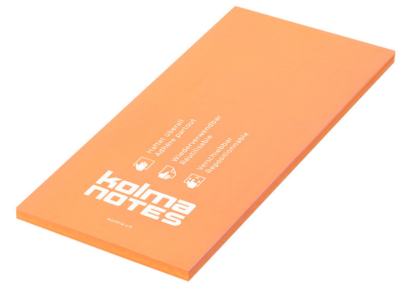 Kolma Haftnotizen – 99×210 mm – Neonorange, 100 Blatt, elektrostatisch