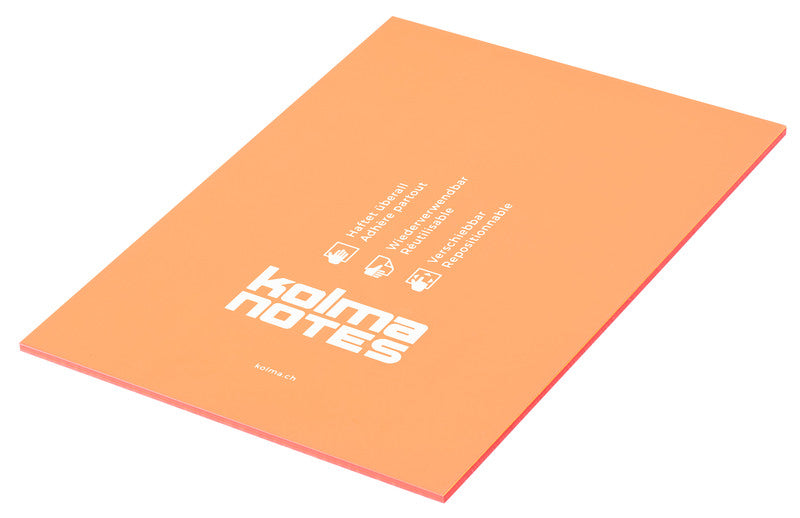 Kolma Haftnotizen – 148×210 mm – Neonorange, 50 Blatt, elektrostatisch