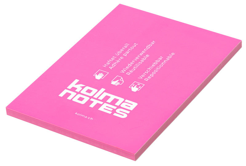 Kolma Haftnotizen – 105×148 mm – Neonpink, 100 Blatt, elektrostatisch, recyclingfähig