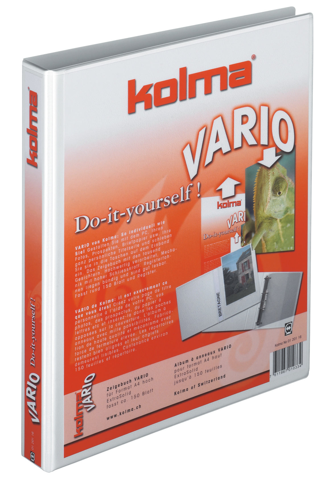 Kolma Sichtbuch – A4, mit Fronttasche, weiss, Kunststoff