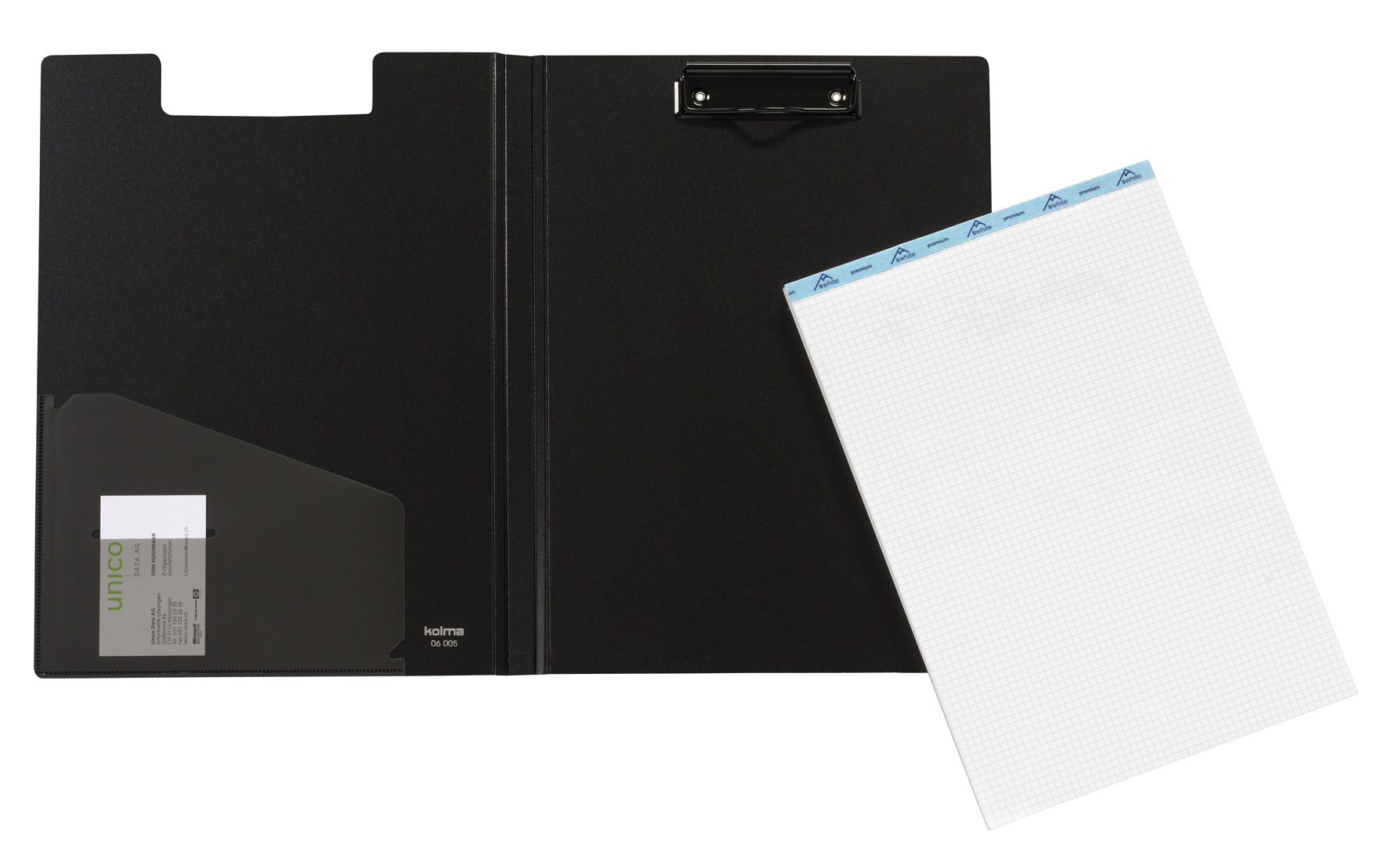 Kolma Restless Klemmbrett-Mappe A4 – schwarz – mit Innentasche