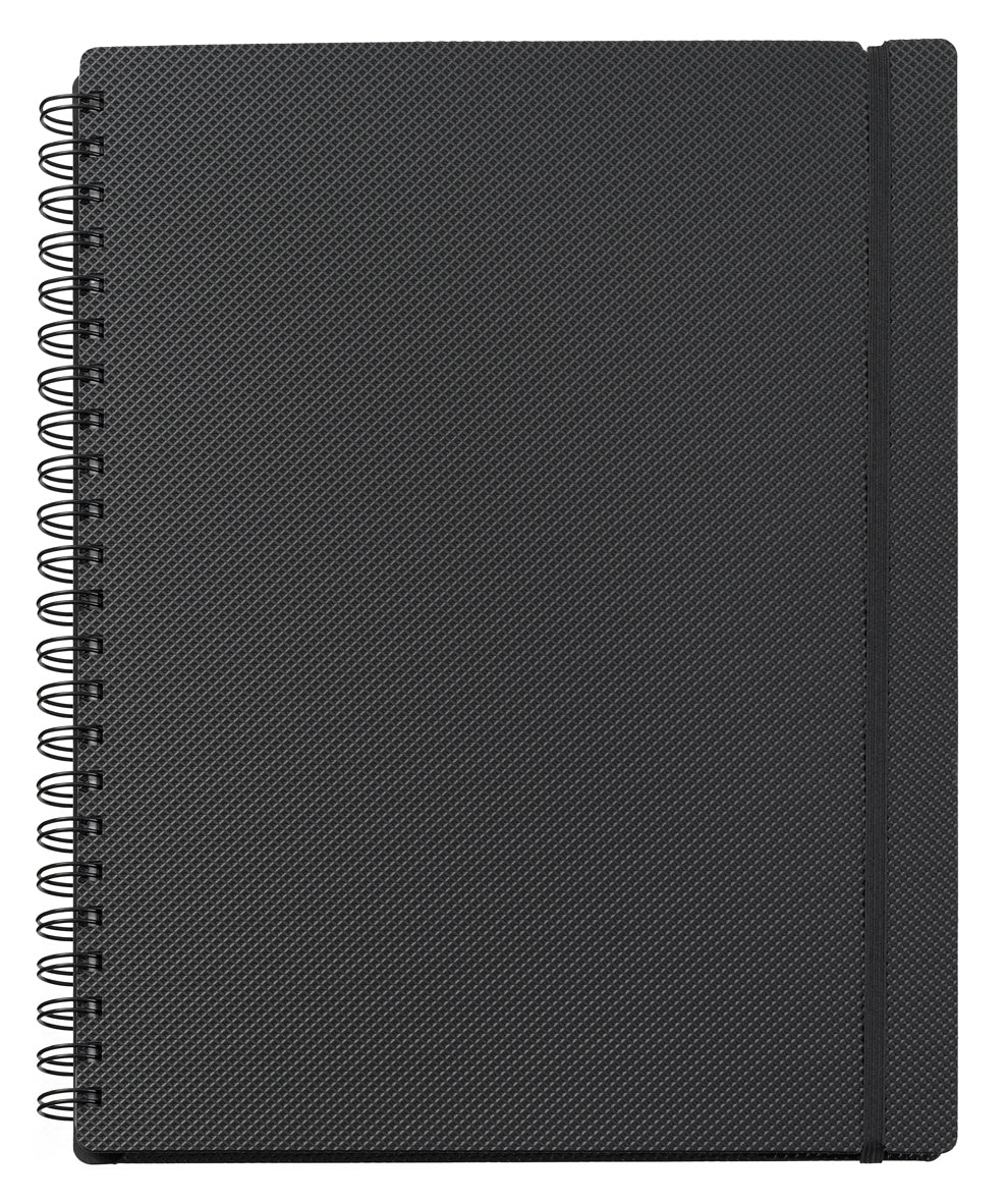Kolma Collegeblock Restless, A4, kariert, Spiralbindung, 120 Blatt, 4-fach gelocht, perforiert – schwarz