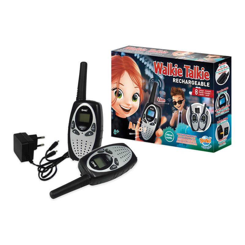Buki Walkie-Talkie – 4 km Reichweite, 8 Kanäle – ab 8 Jahren – silber
