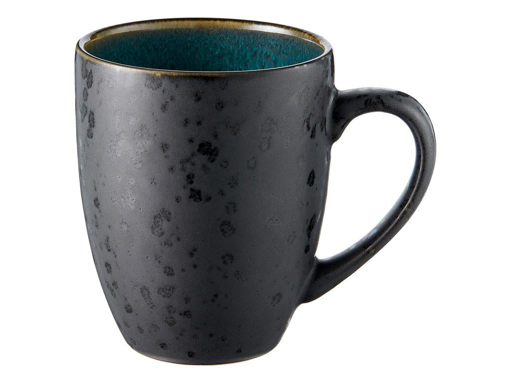 Bitz Kaffeetasse – 4er Set, 300 ml, Ø 8,5 cm, Steinzeug, Schwarz/Grün, spülmaschinenfest, mikrowellengeeignet