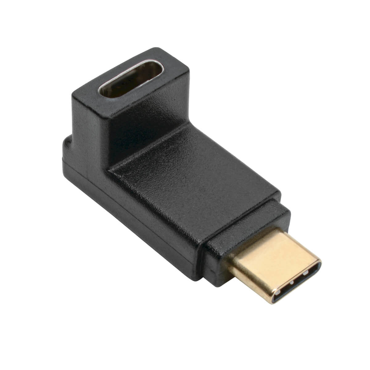 Tripp Lite USB-Adapter USB-C auf USB-C – USB 3.2 Gen 2 (10 Gbit/s) – Abgewinkelt, Goldkontakte – Schwarz