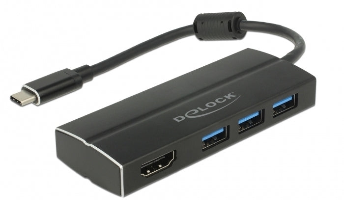 DeLOCK 63931 USB-Hub – USB-C, 1× HDMI, 3× USB-A, für Windows/Mac/ChromeOS