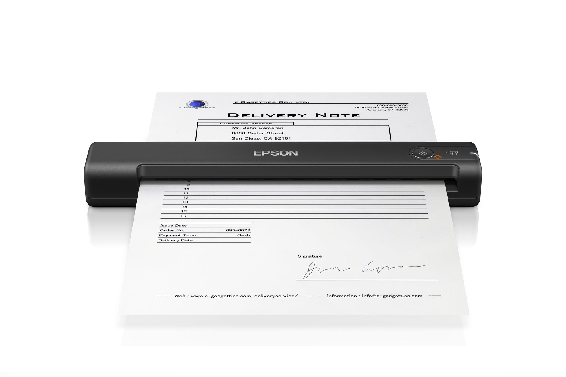 Epson WorkForce ES-50 – Mobiler Scanner, A4, 11 ppm, 600 dpi, ADF 1 Blatt, USB