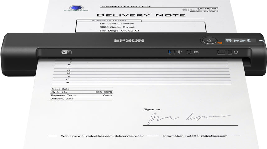 Epson WorkForce ES-60W – Mobiler Scanner, A4, 15 ppm, 600 dpi, ADF 1 Blatt, WLAN, USB