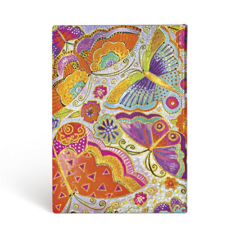 Paperblanks Flexis Notizbuch, 130 × 180 mm, liniert, Fadenheftung, 176 Seiten – Schmetterlinge