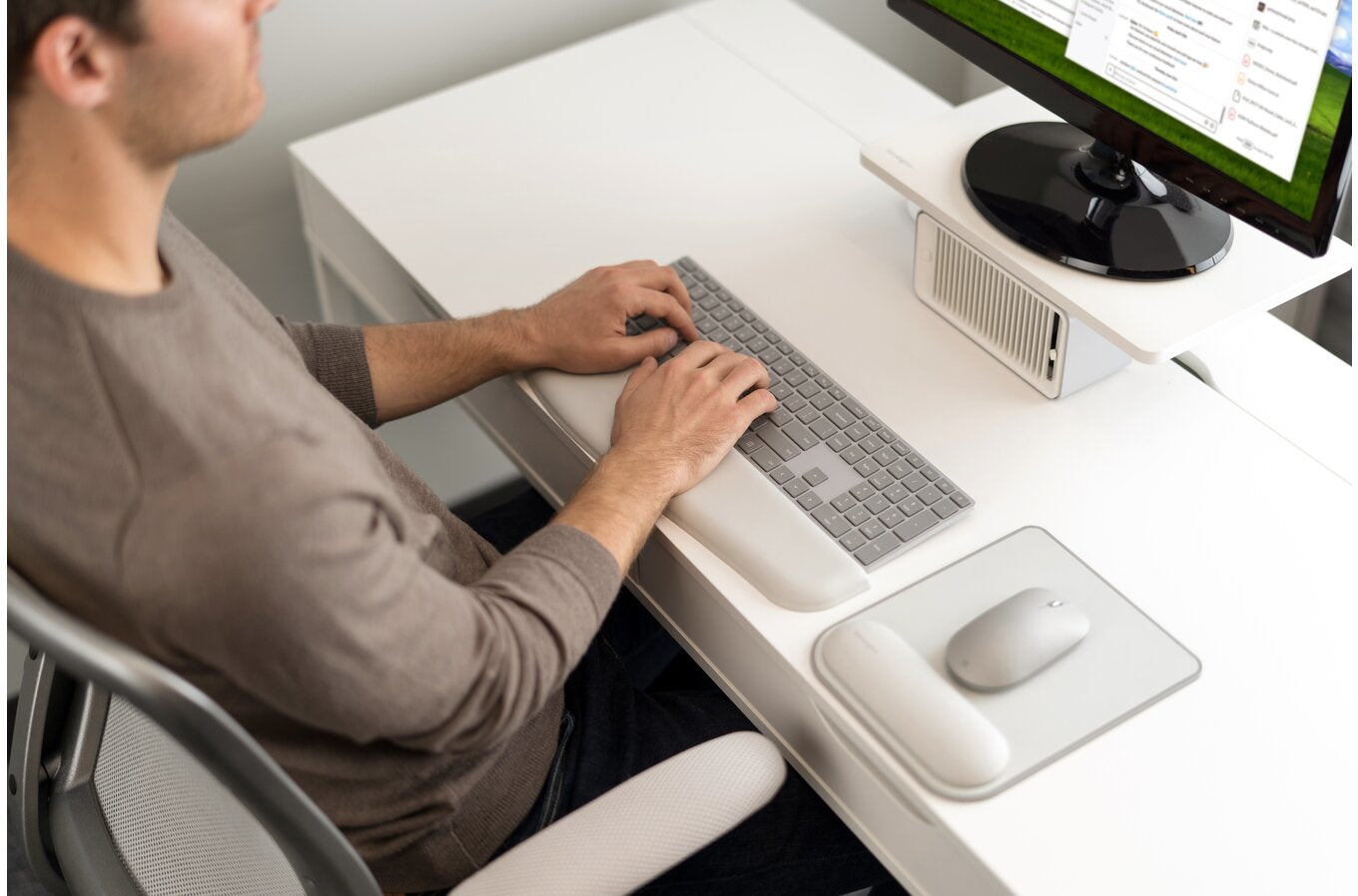 Kensington Mausmatte mit Handgelenkauflage – Ergosoft – für Maus – Grau
