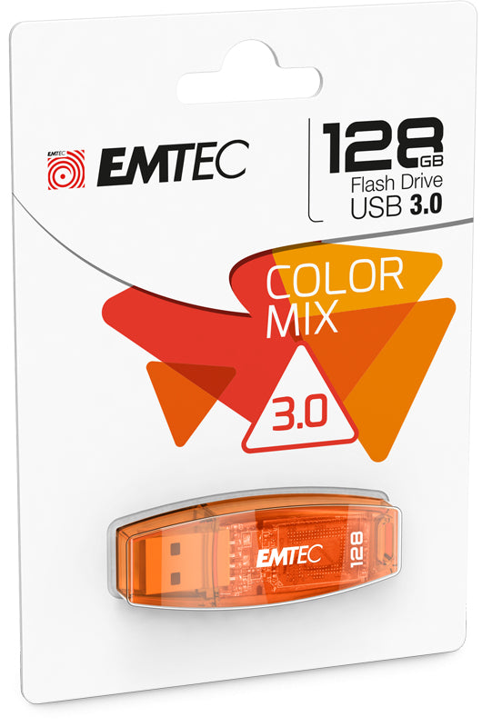 Emtec C410 USB-Stick – 128 GB, USB 2.0, orange