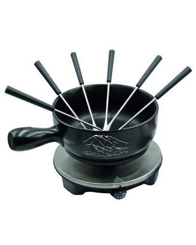 Ohmex Fondue-Set OHM-FND-1507 – Keramik, 2 l, 6 Personen, elektrisch – schwarz