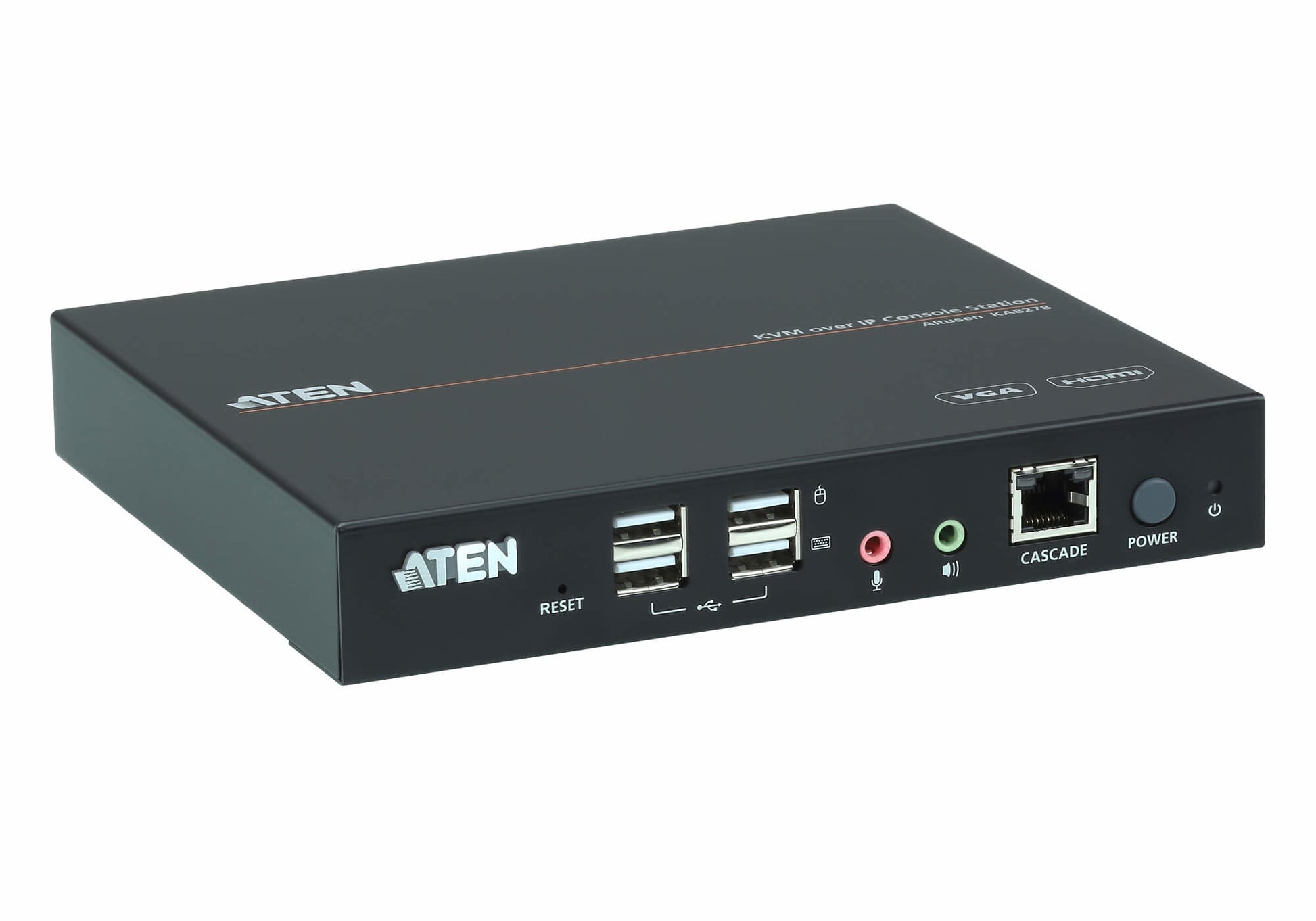 ATEN KA8278 – KVM-Konsole über IP, 1× HDMI, 1× VGA, 2× USB-A, 1920 × 1200@60 Hz, Virtual Media