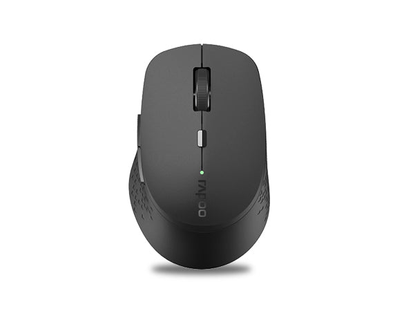 Rapoo M300 Silent – Maus – Kabellos (Bluetooth/2,4 GHz), 1600 DPI, Rechts, Grün, Dunkelgrau