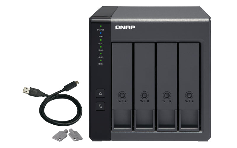 QNAP TR-004 – 4-Bay Rack HDD-Gehäuse – USB 3.2 Gen 1 Type-C, für 2,5"/3,5" HDD/SSD, SATA II/III