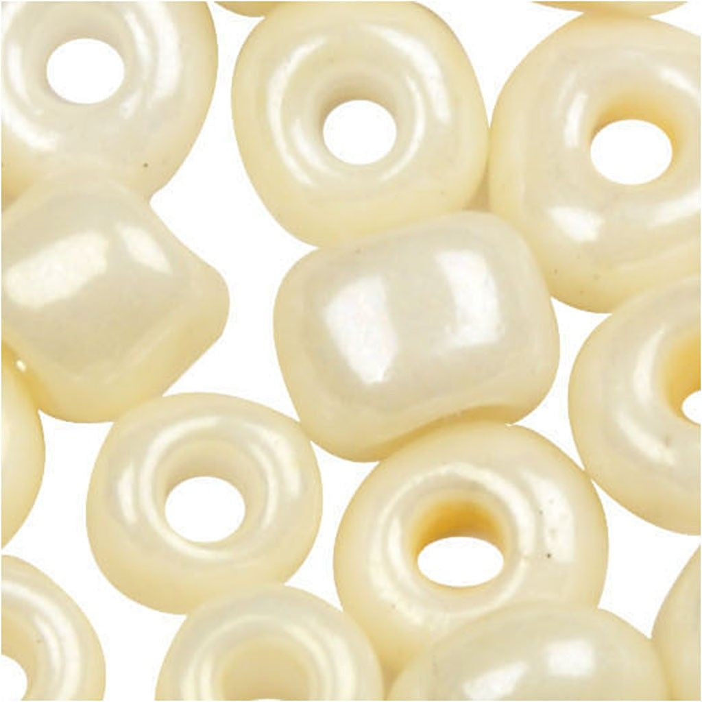 Creativ Company Glasperlen (Rocailles) – Elfenbein – Ø 3 mm, Loch 0,6 mm – 1 Stk.