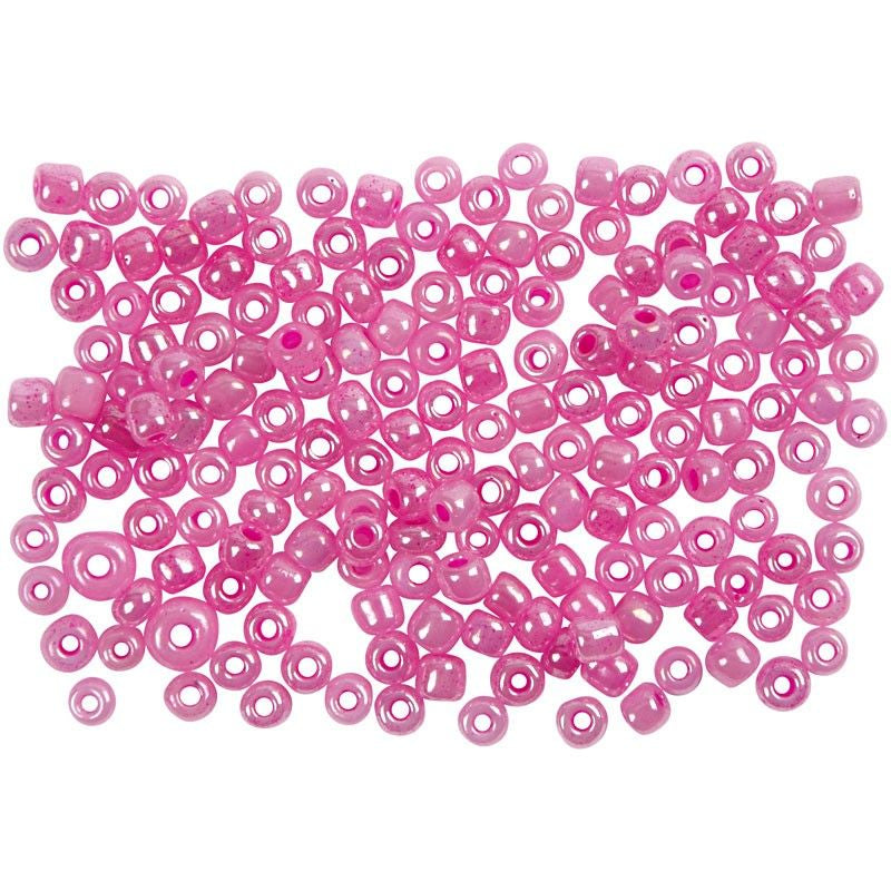 Creativ Company Rocailles, Glas – Pink – Ø 3 mm, Loch 0,6 mm – 1 Stück