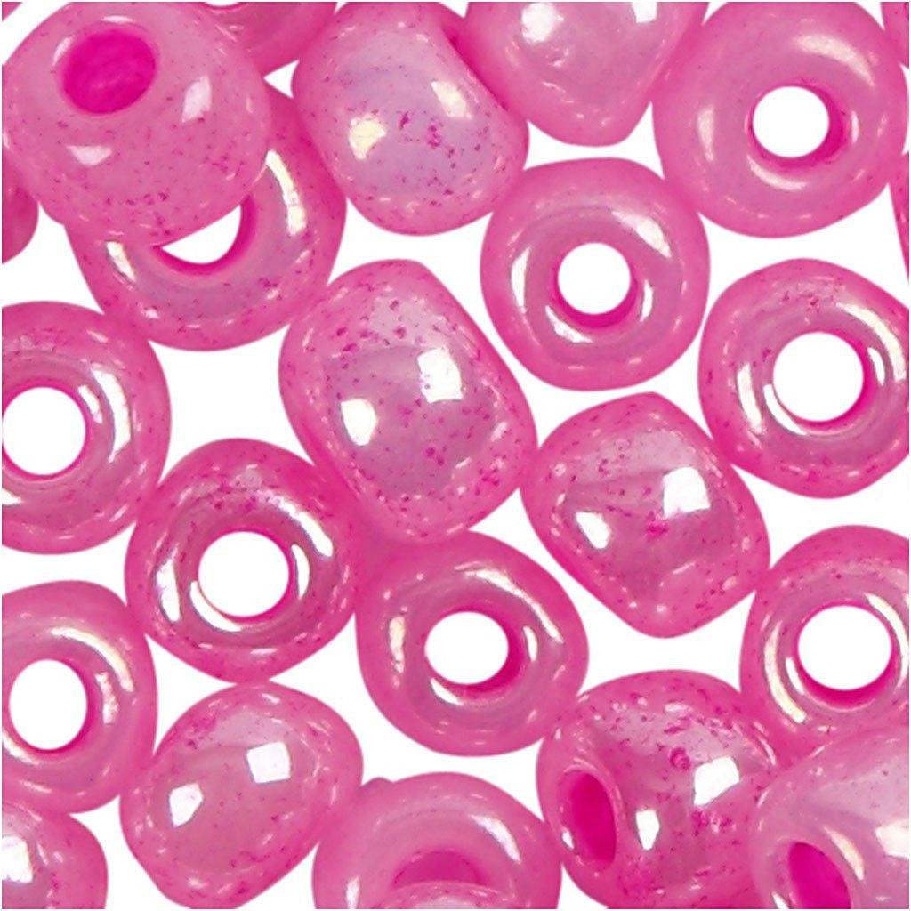 Creativ Company Rocailles, Glas – Pink – Ø 3 mm, Loch 0,6 mm – 1 Stück