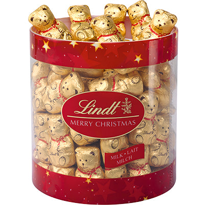 Lindt Schokolade Mini Teddy Frohes Fest – Milch, Weihnachten, 10 × 10 g (100 g)