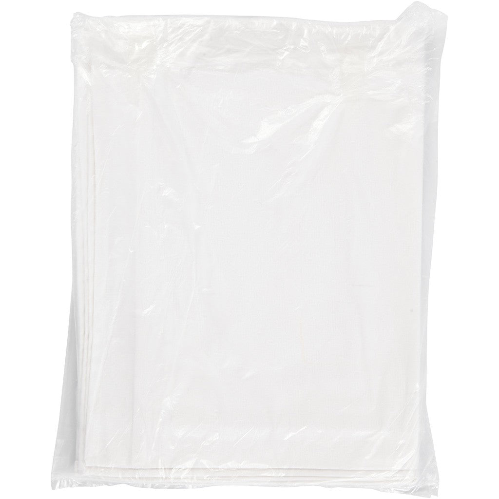 Creativ Company Geschirrtuch – 50 × 70 cm, Weiss, Baumwolle, 70 g/m², 5er-Set