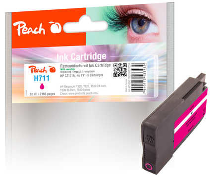 Peach CZ131A Tintenpatronen-Multipack, Magenta (Kompatibel) – für HP DesignJet T 120, DesignJet T 520 Serie