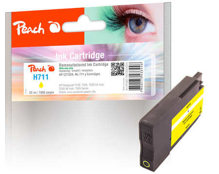 Peach CZ132A Gelbe Tintenpatrone (Kompatibel) – 1'885 Seiten – für HP DesignJet T 120/T 520 Serie