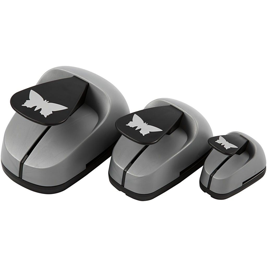 Creativ Company Motivlocher-Set – Schmetterling, für Papier, Schwarz, Grau
