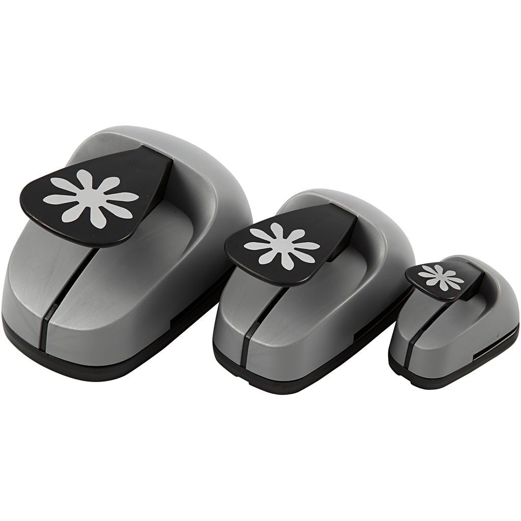 Creativ Company Motivlocher-Set – Margerite, für Papier, Schwarz/Grau