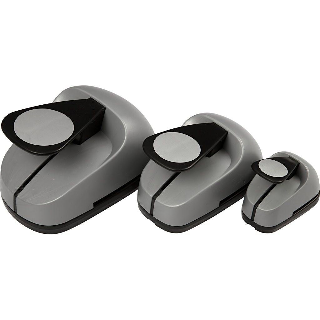 Creativ Company Motivlocher-Set – Punkte-Motiv, Schwarz, Grau