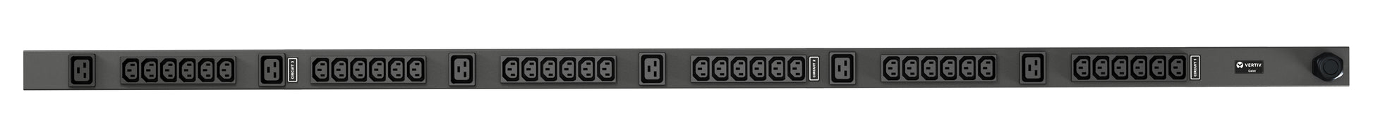 Vertiv Geist Rack-PDU Basic 11,0 kVA – 0U (3-phasig), IEC 60309 Eingang 3×16 A – C13×36, C19×6 – schwarz