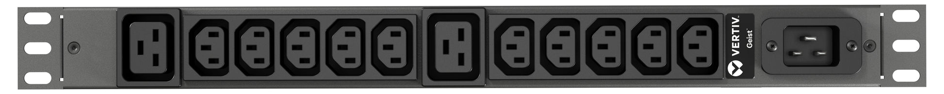 Vertiv Rack-PDU – Standard, 1-phasig, Horizontal 1U, 16 A 230 V, 10×C13 + 2×C19, C20