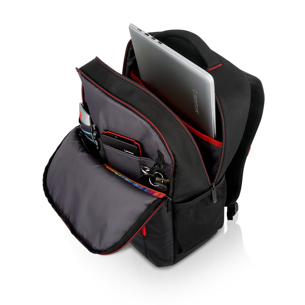Lenovo Notebook-Rucksack bis 15,6" – wasserfest, Fronttasche – Schwarz