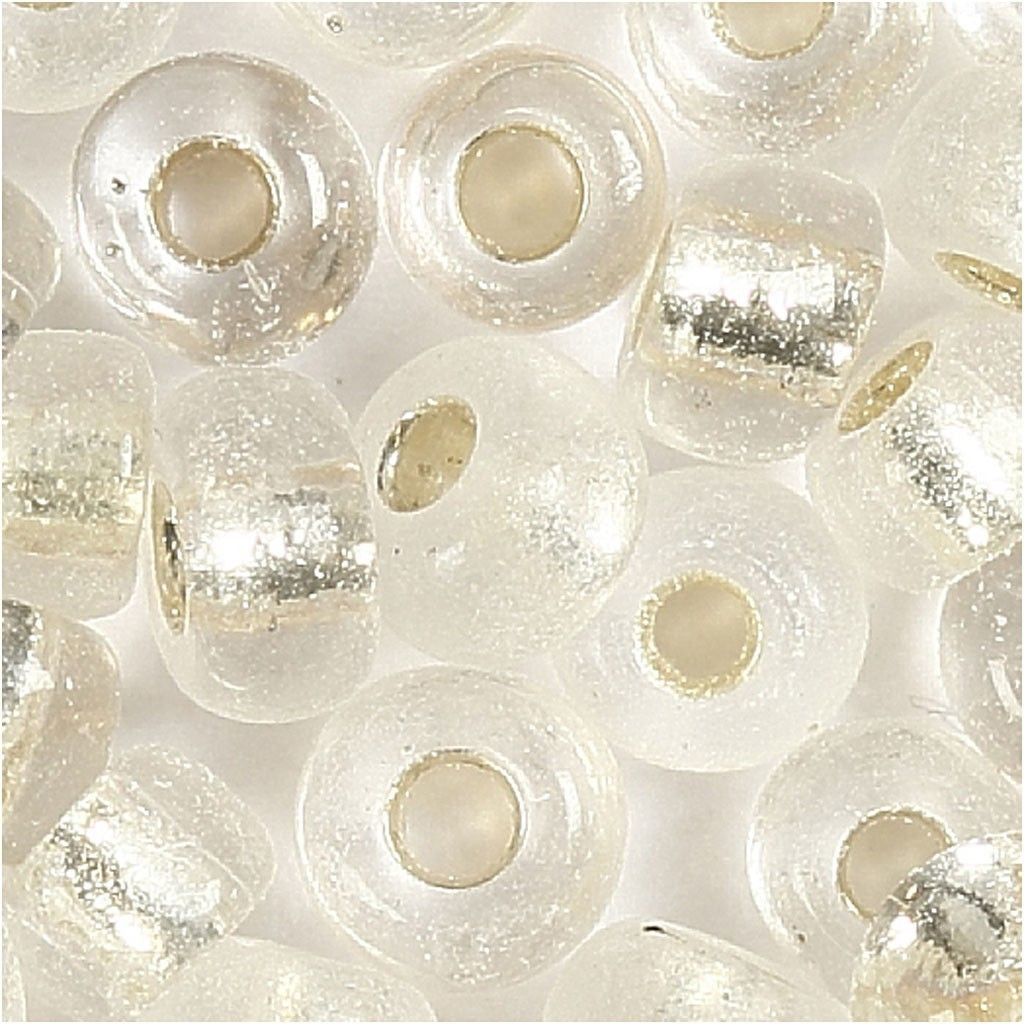 Creativ Company Rocailles Glasperlen – Silber – Ø 3 mm, Loch 0,6 mm – 1 Stk.