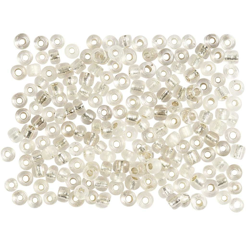 Creativ Company Rocailles Glasperlen – Silber – Ø 3 mm, Loch 0,6 mm – 1 Stk.