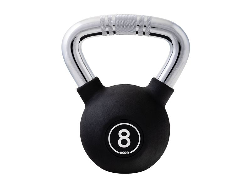 KOOR Kettlebell, 8 kg, 16 × 16 × 24,5 cm, Vinyl, Schwarz – 1 Stück