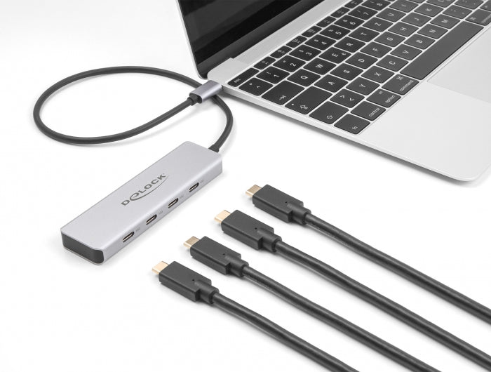 DeLOCK USB-Hub – 4× USB-C (10 Gbit/s), für Windows/Mac/ChromeOS