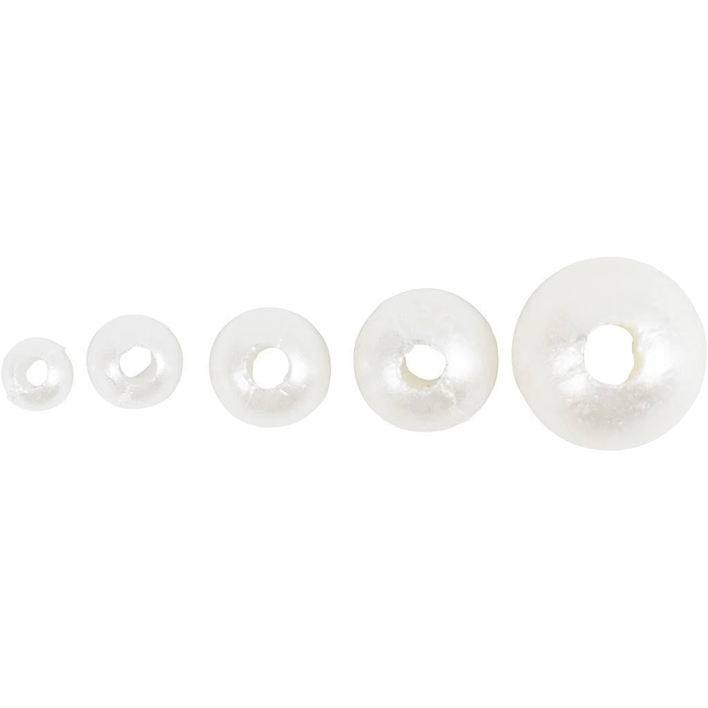 Creativ Company Perlenset, Wachs (Bienenwachs) – Perlweiss – Ø 8 mm, Loch 1,3 mm – 5000 Stk.