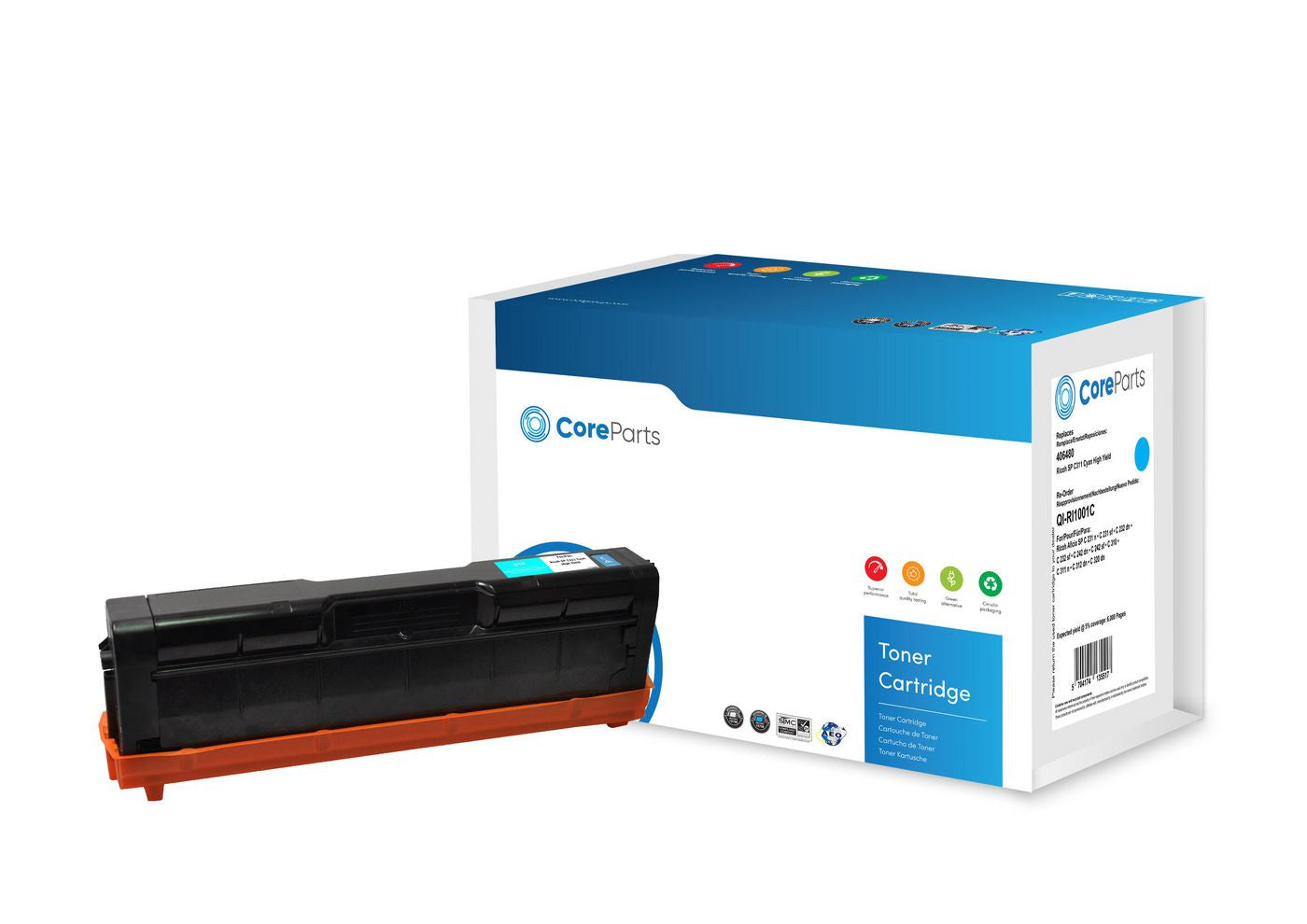 CoreParts 406480 Cyan Toner – Kompatibel XL – 6'000 Seiten – für Ricoh SP C311