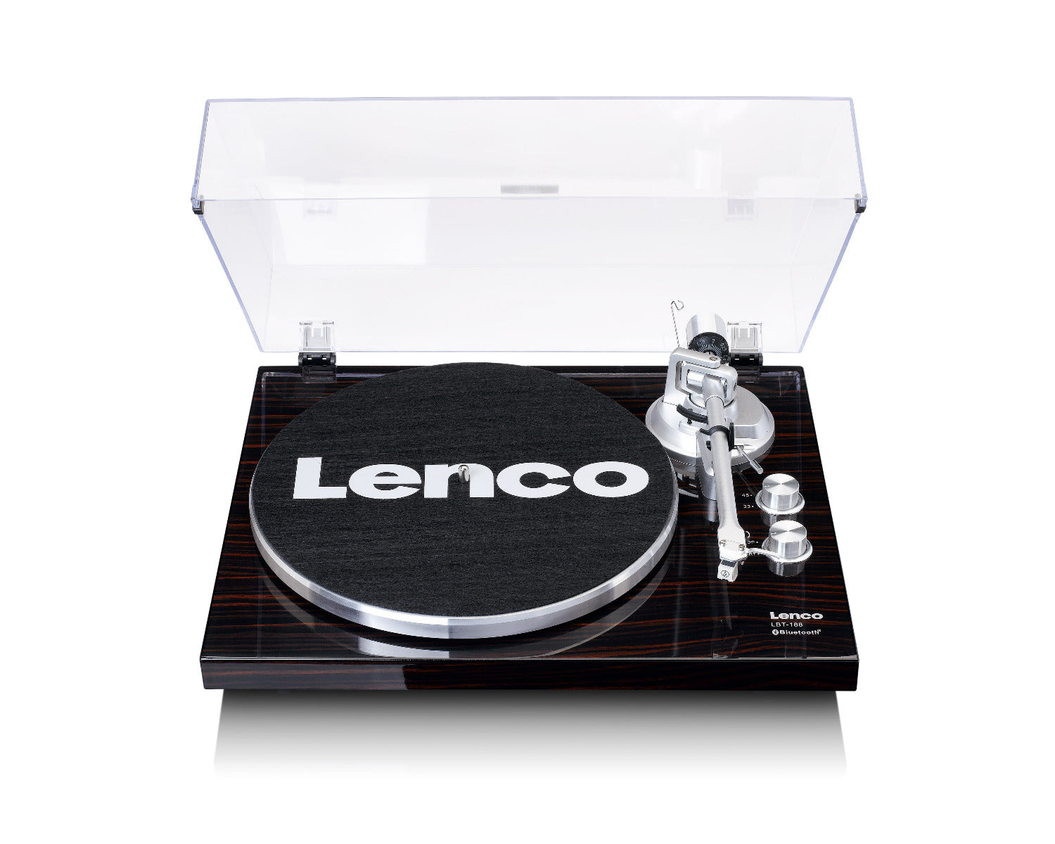 Lenco LBT-188 – Plattenspieler (Riemenantrieb), Bluetooth, Phono-Vorverstärker, 33⅓/45 U/min – Walnuss