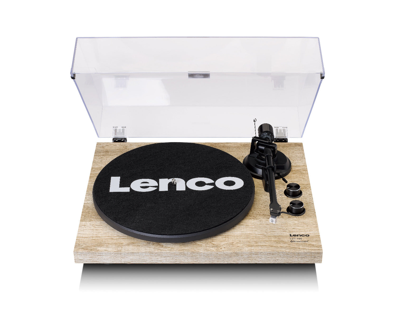 Lenco LBT-188 – Plattenspieler (Riemenantrieb, Start-Stopp-Betrieb), Bluetooth, Phono-Vorverstärker, 33/45 U/min – Pinie