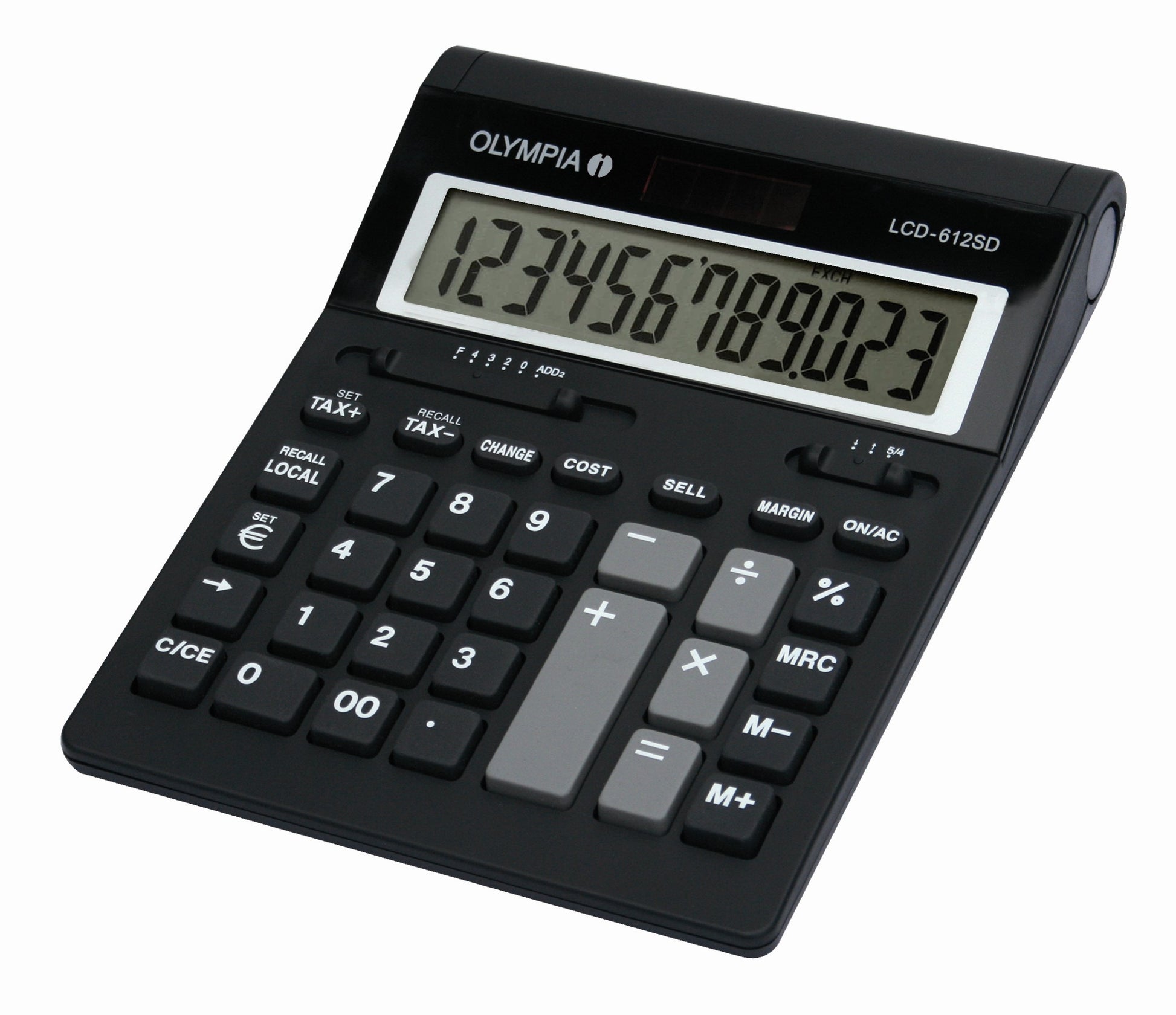 Olympia Tischrechner LCD 612 SD – 12-stellig – Solar – Schwarz