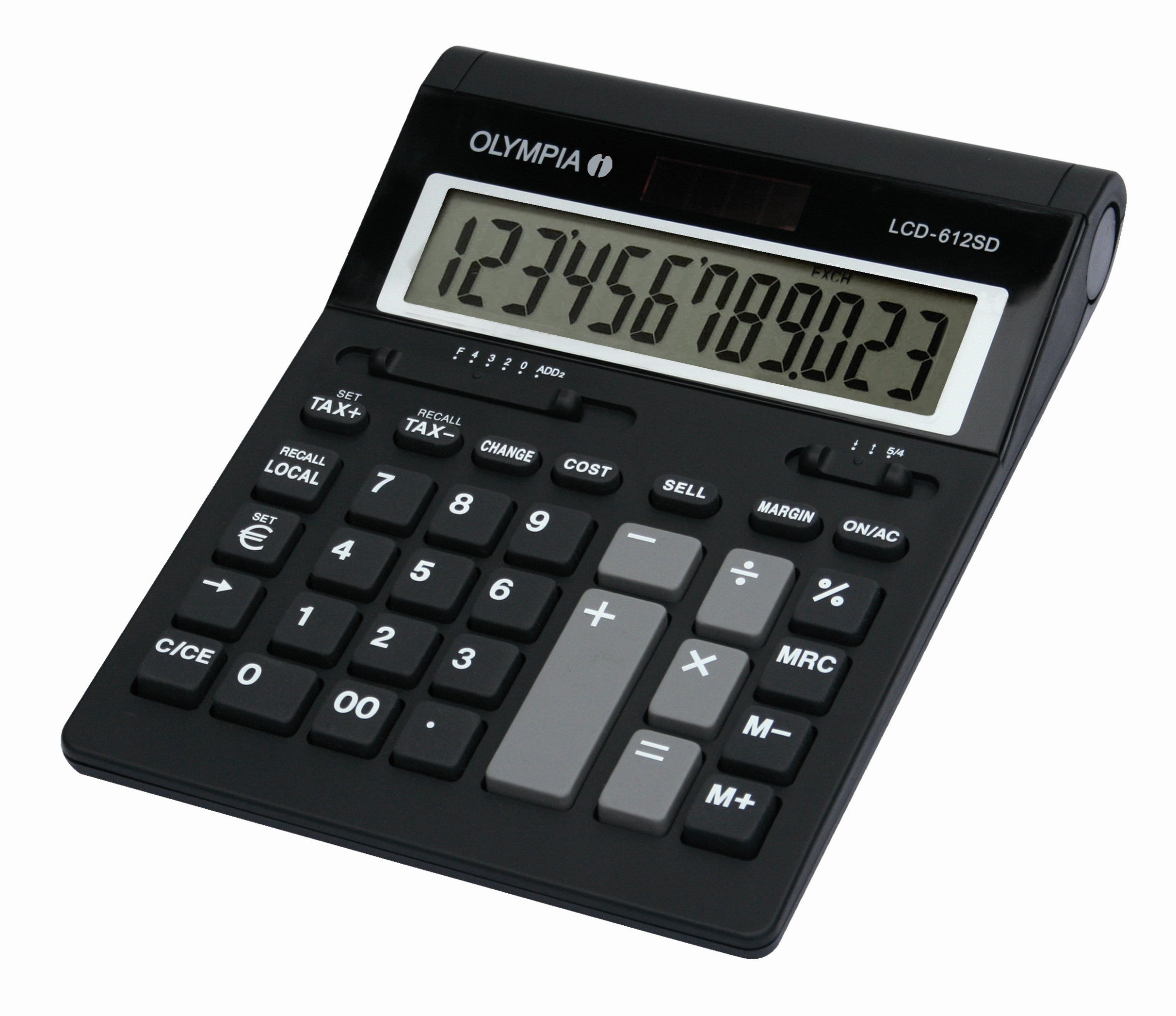 Olympia Tischrechner LCD 612 SD – 12-stellig – Solar – Schwarz