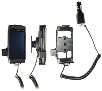 Brodit Auto-Halterung, drehbar, neigbar, mit Zigarettenanzünder-Stecker – für Nokia N8 – Schwarz, Kunststoff