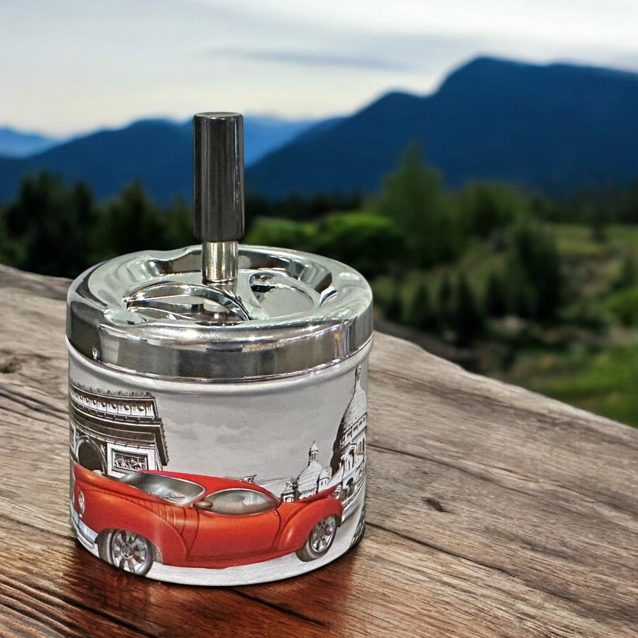 Dameco Aschenbecher – Ø 9 × 12 cm – Metall, Mehrfarbig
