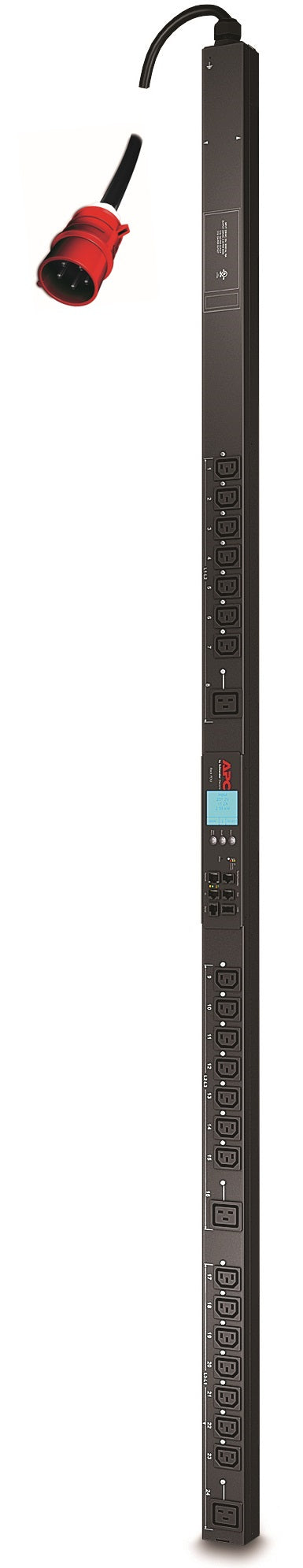 APC AP8981 Rack-PDU ZeroU (0U) – C13×21, C19×3 – Eingang IEC 309 16A/20A, 400 V 50–60 Hz – schwarz