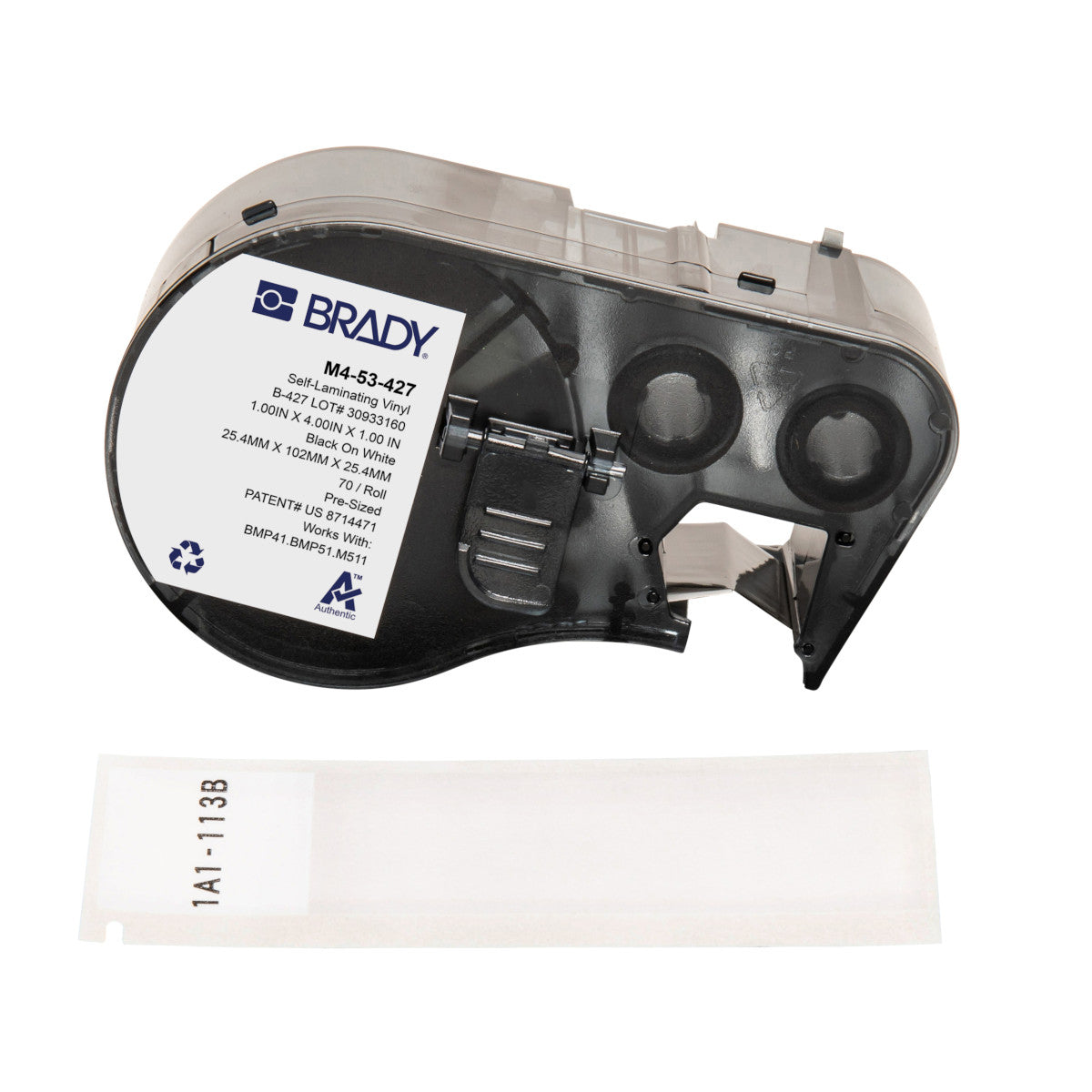 Brady Etiketten (Rolle) 25 × 102 mm – Vinyl – permanent haftend – Thermotransfer – für BMP41/BMP51/BMP53