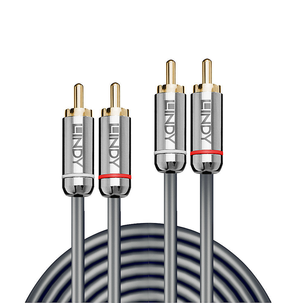Lindy Audiokabel RCA (Stecker) auf RCA (Stecker) – 1 m, Anthrazit