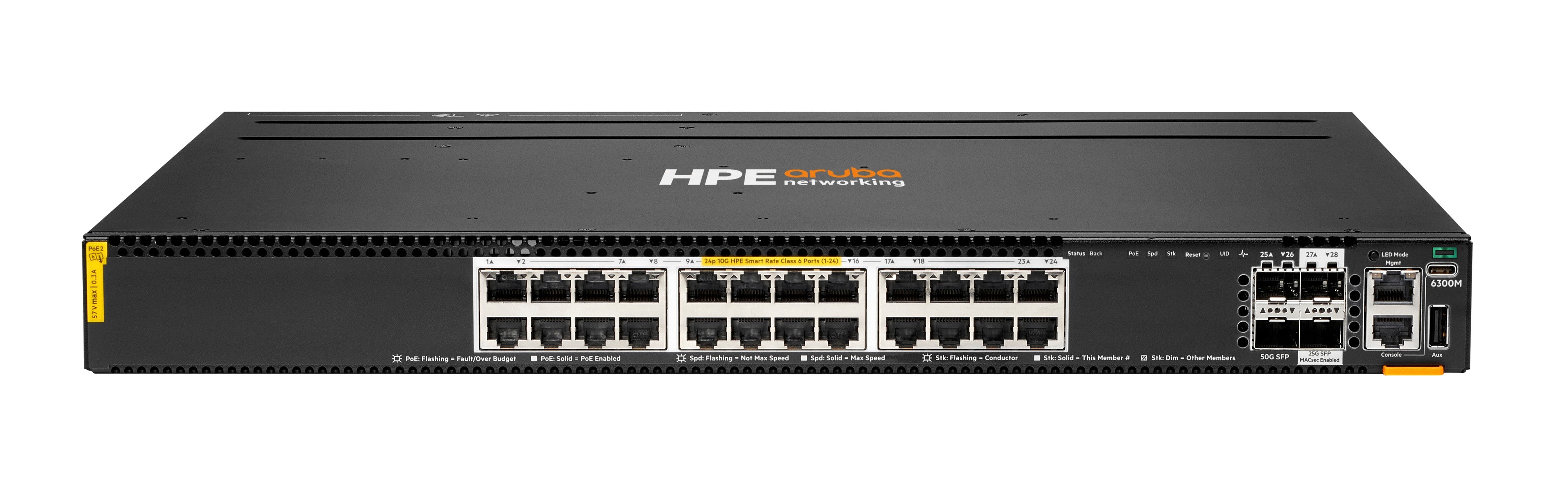 HPE Aruba CX 6300M 24P – Managed Switch – 24× 10G, 4× SFP+, PoE++