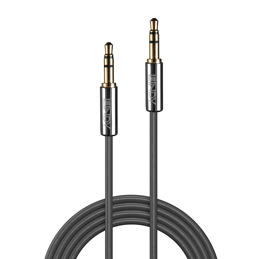 Lindy Audiokabel 3,5 mm Klinke (Stecker) auf 3,5 mm Klinke (Stecker) – 0,5 m, 3-polig (TRS), Anthrazit