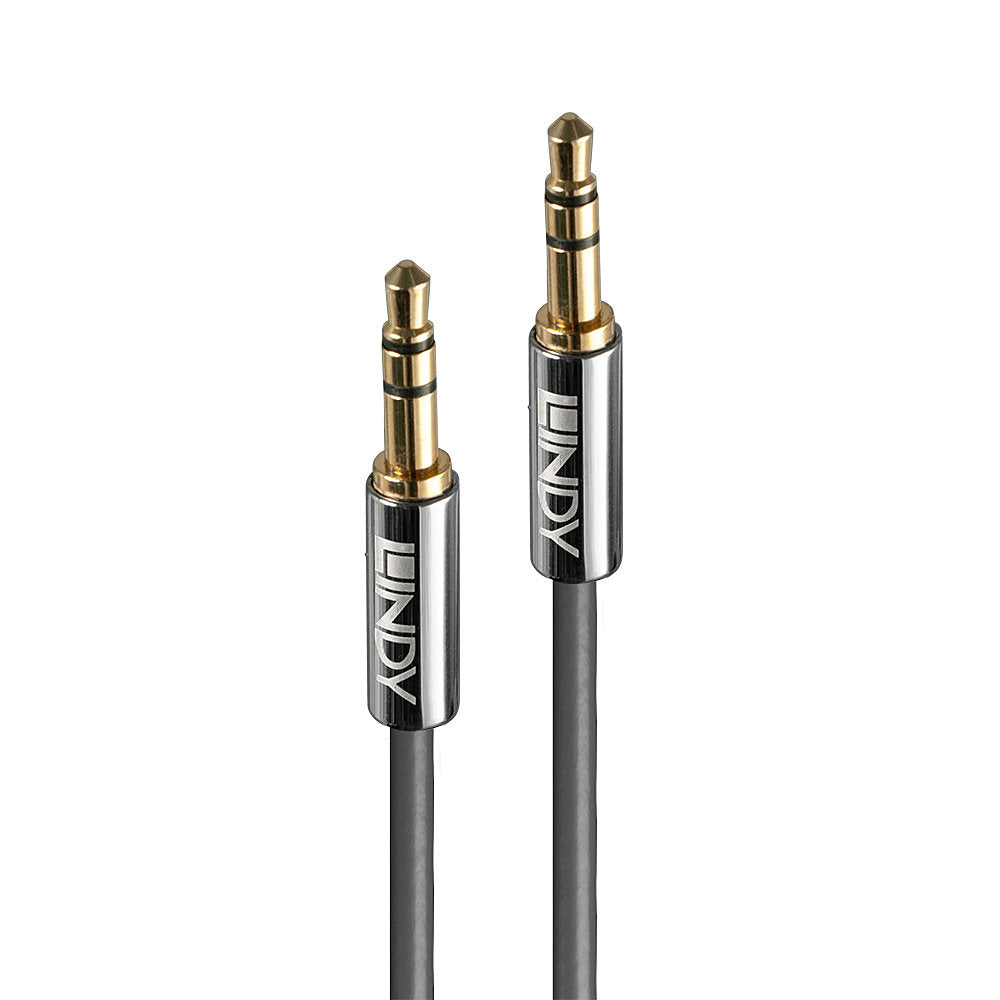 Lindy Audiokabel 3,5 mm Klinke (Stecker) auf 3,5 mm Klinke (Stecker) – 0,5 m, 3-polig (TRS), Anthrazit